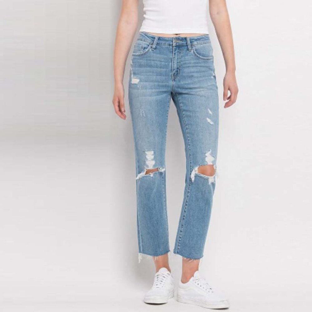 Flying Monkey Crop Slim Straight Jeans